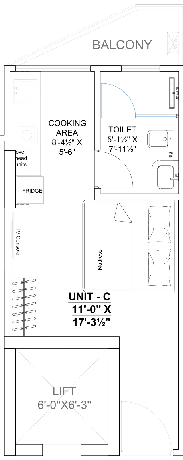 Plan of the Deluxe Suite, 11'-0