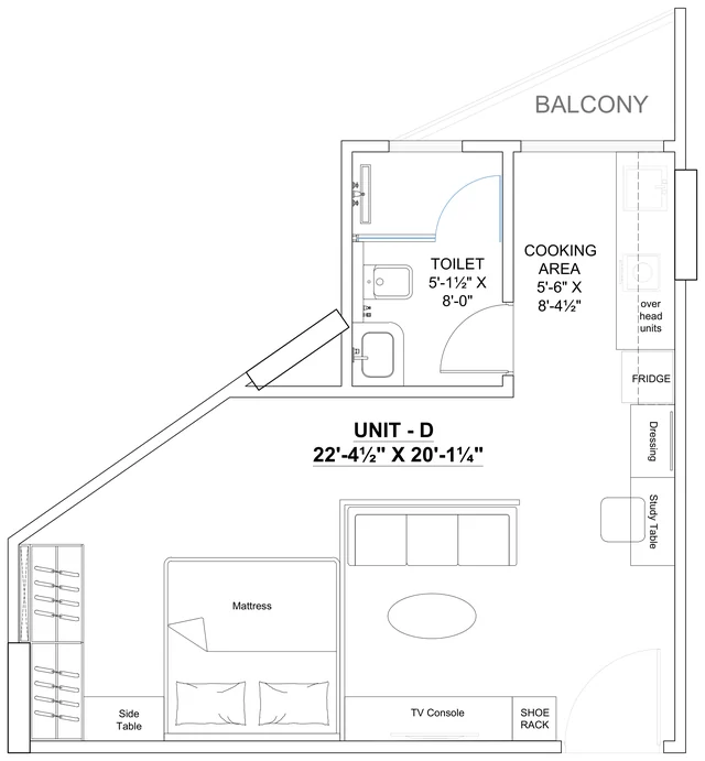 Plan of the Premium Suite, 22'-4½